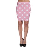 Polka Dots - White on Pink Bodycon Skirt