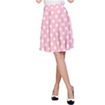 Polka Dots - White on Pink A-Line Skirt