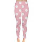 Polka Dots - White on Pink Women s Leggings