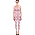 Polka Dots - White on Pink OnePiece Catsuit