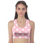 Polka Dots - White on Pink Women s Sports Bra