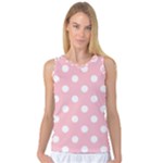 Polka Dots - White on Pink Women s Basketball Tank Top