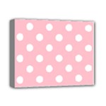 Polka Dots - White on Pink Deluxe Canvas 14  x 11  (Stretched)