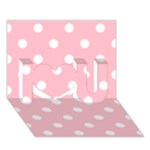 Polka Dots - White on Pink I Love You 3D Greeting Card (7x5)