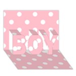 Polka Dots - White on Pink BOY 3D Greeting Card (7x5)