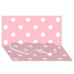Polka Dots - White on Pink Twin Heart Bottom 3D Greeting Card (8x4)