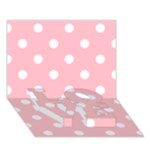 Polka Dots - White on Pink LOVE Bottom 3D Greeting Card (7x5)