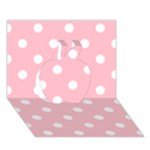 Polka Dots - White on Pink Apple 3D Greeting Card (7x5)