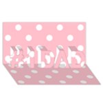 Polka Dots - White on Pink #1 DAD 3D Greeting Card (8x4)