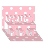 Polka Dots - White on Pink You Did It 3D Greeting Card (7x5)