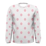 Polka Dots - Pink on White Men s Long Sleeve T-shirt
