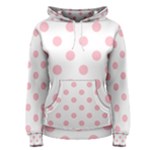Polka Dots - Pink on White Women s Pullover Hoodie
