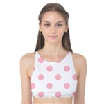 Polka Dots - Pink on White Tank Bikini Top