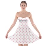 Polka Dots - Pink on White Strapless Bra Top Dress