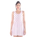 Polka Dots - Pink on White Scoop Neck Skater Dress
