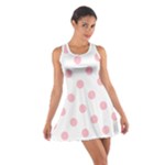 Polka Dots - Pink on White Cotton Racerback Dress