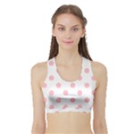 Polka Dots - Pink on White Women s Sports Bra with Border