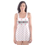 Polka Dots - Pink on White Skater Dress Swimsuit