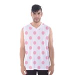 Polka Dots - Pink on White Men s Basketball Tank Top