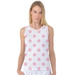 Polka Dots - Pink on White Women s Basketball Tank Top