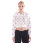 Polka Dots - Pink on White Women s Cropped Sweatshirt