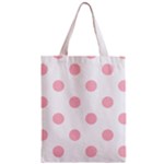 Polka Dots - Pink on White Zipper Classic Tote Bag