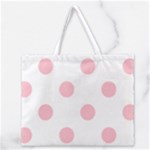 Polka Dots - Pink on White Zipper Large Tote Bag
