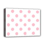 Polka Dots - Pink on White Deluxe Canvas 16  x 12  (Stretched)
