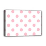Polka Dots - Pink on White Deluxe Canvas 18  x 12  (Stretched)