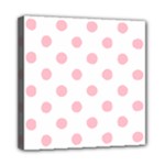 Polka Dots - Pink on White Mini Canvas 8  x 8  (Stretched)