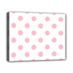 Polka Dots - Pink on White Canvas 10  x 8  (Stretched)