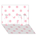 Polka Dots - Pink on White I Love You 3D Greeting Card (7x5)