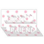Polka Dots - Pink on White Best Friends 3D Greeting Card (8x4)
