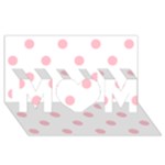 Polka Dots - Pink on White MOM 3D Greeting Card (8x4)