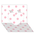 Polka Dots - Pink on White Heart 3D Greeting Card (7x5)