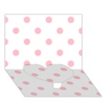 Polka Dots - Pink on White Heart Bottom 3D Greeting Card (7x5)