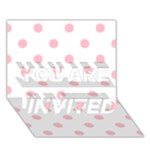 Polka Dots - Pink on White YOU ARE INVITED 3D Greeting Card (7x5)