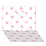 Polka Dots - Pink on White Clover 3D Greeting Card (7x5)