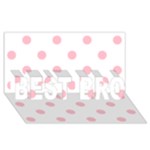 Polka Dots - Pink on White BEST BRO 3D Greeting Card (8x4)