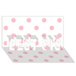 Polka Dots - Pink on White BEST SIS 3D Greeting Card (8x4)