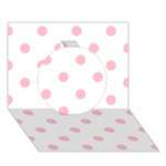 Polka Dots - Pink on White Circle 3D Greeting Card (7x5)