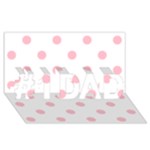 Polka Dots - Pink on White #1 DAD 3D Greeting Card (8x4)