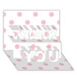 Polka Dots - Pink on White THANK YOU 3D Greeting Card (7x5)
