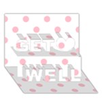 Polka Dots - Pink on White Get Well 3D Greeting Card (7x5)