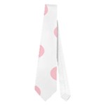 Polka Dots - Pink on White Necktie (One Side)
