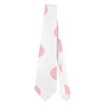 Polka Dots - Pink on White Necktie (Two Side)