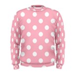 Polka Dots - White on Cherry Blossom Pink Men s Sweatshirt