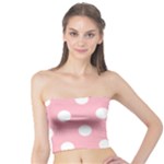 Polka Dots - White on Cherry Blossom Pink Tube Top