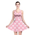 Polka Dots - White on Cherry Blossom Pink Reversible Skater Dress
