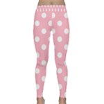 Polka Dots - White on Cherry Blossom Pink Yoga Leggings